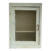 Old medicine cabinet in mint green patinated wood