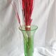 Apple green bubble glass vase signed biot