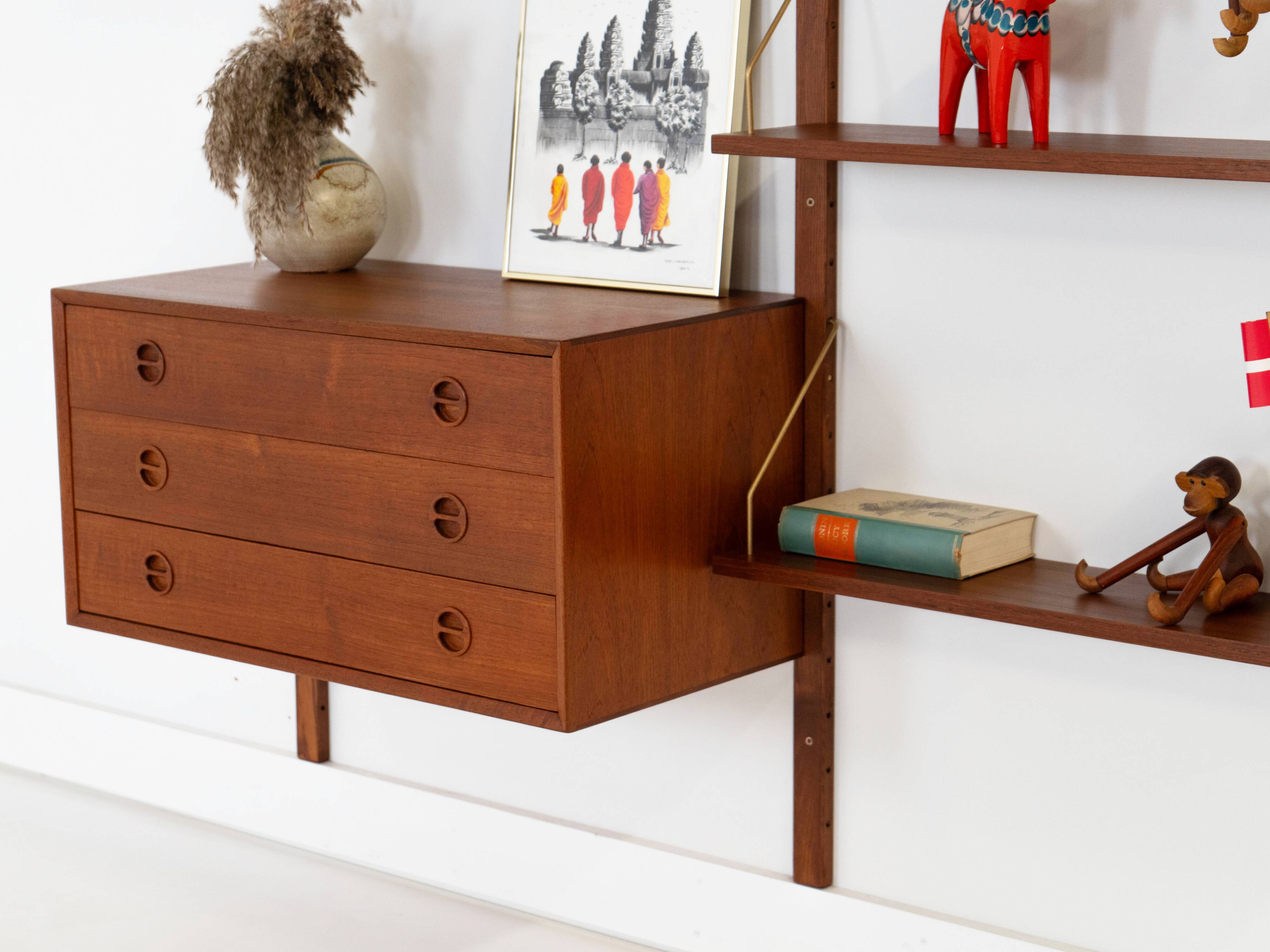 Teak modular shelving unit, Danish design, 1960s, made in Denmark