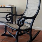Fauteuil à bascule bois style Bentwood Champagne