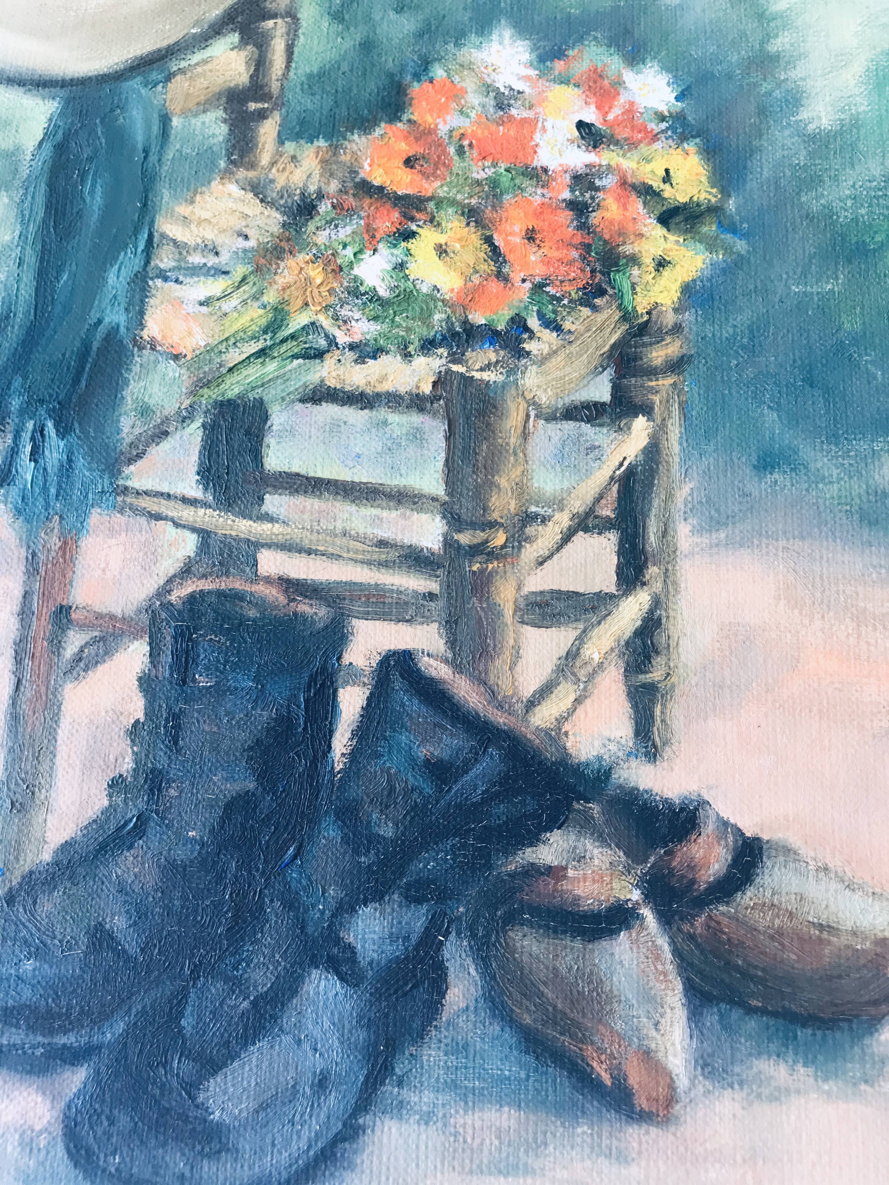 Oil on canvas campaign stage