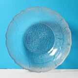 Salad Bowl Fleur, Vintage Decorative Clear Large Fruit Glass Bowl / Arcoroc