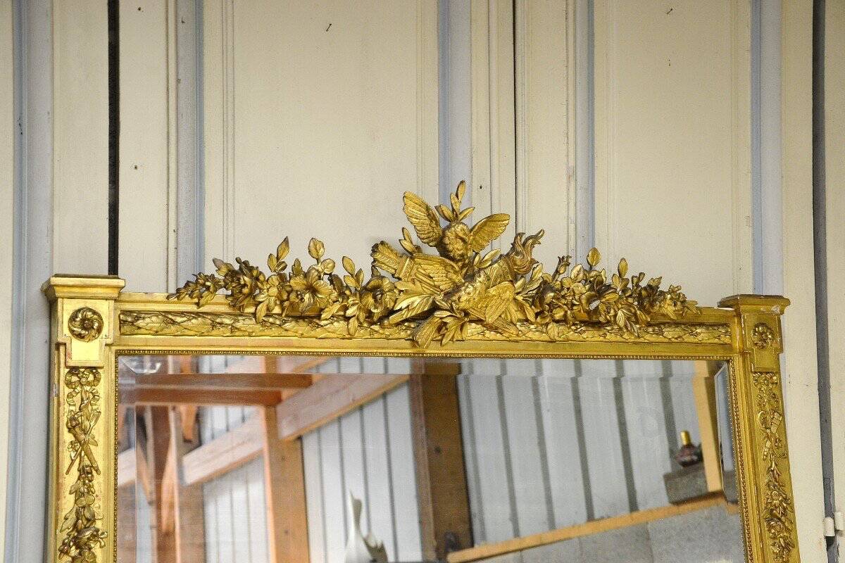 Large 19th Century Gilded Stucco Mirror