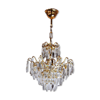 Regency chandelier, cut crystals, Spain, 1980