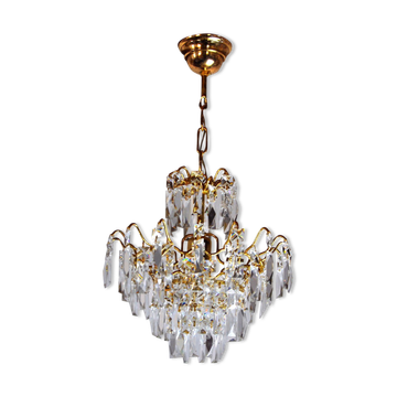 Lustre Regency, cristaux taillés, Espagne, 1980