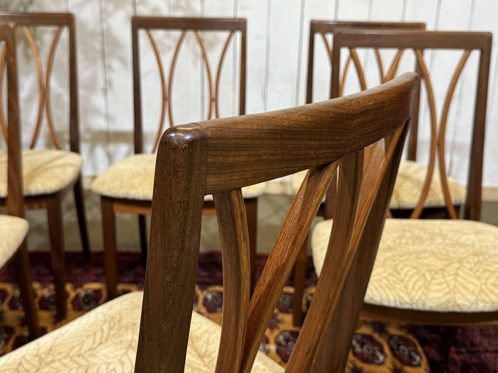 Set of 6 teak chairs from the English brand G-Plan from the 1970s.
