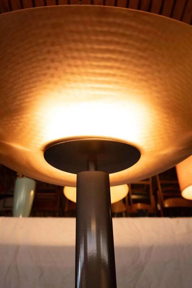 Vintage floor lamp by Artemide in glass, minimalist uplight from the 80s.