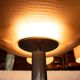 Vintage floor lamp by Artemide in glass, minimalist uplight from the 80s.