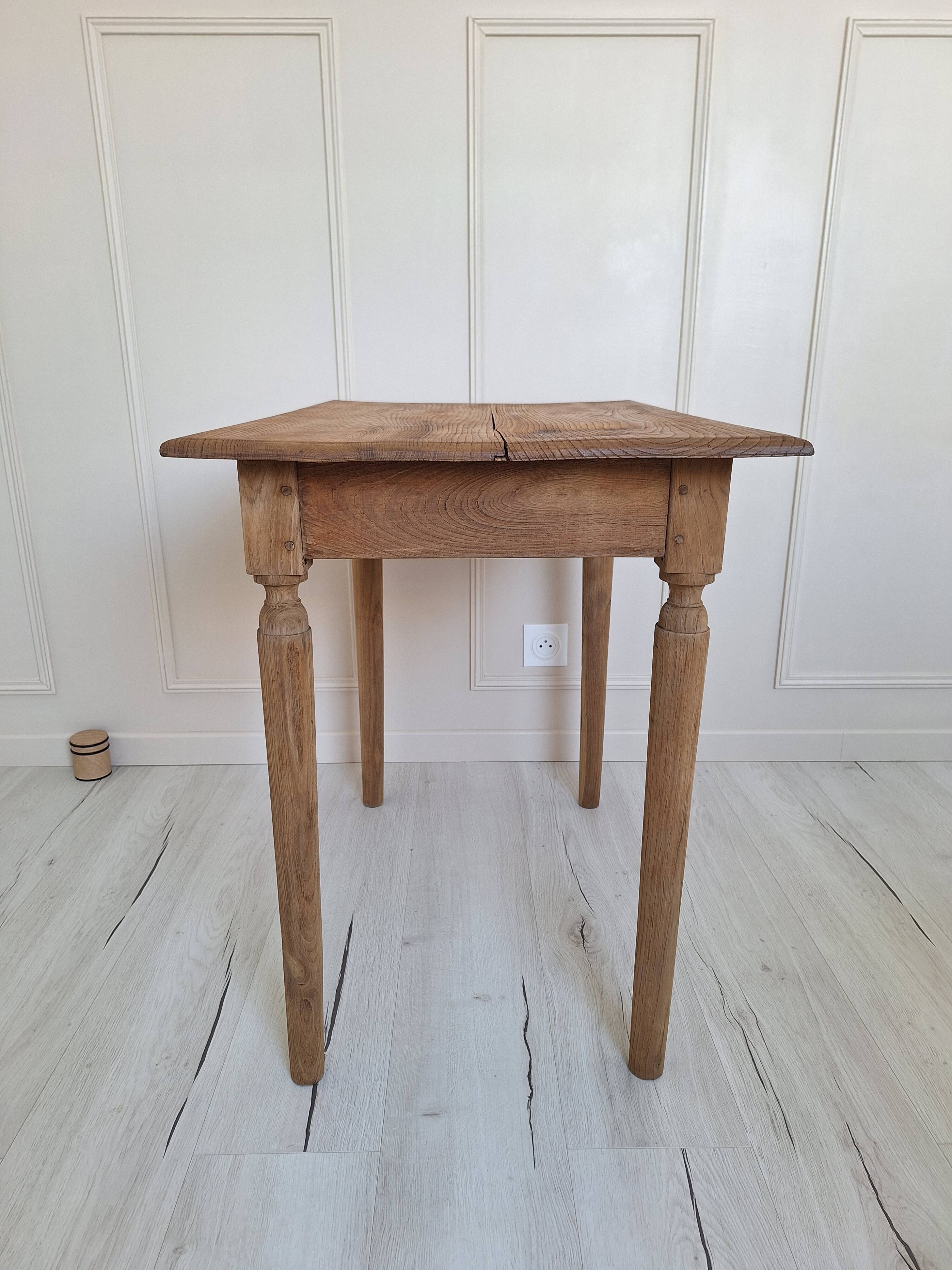 Bureau / Table d'appoint de ferme en chêne massif – Style campagne chic