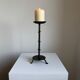 Vintage Brutalist Candle Holder In Anthracite Metal