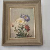 Antique floral painting from France, mid-20th century