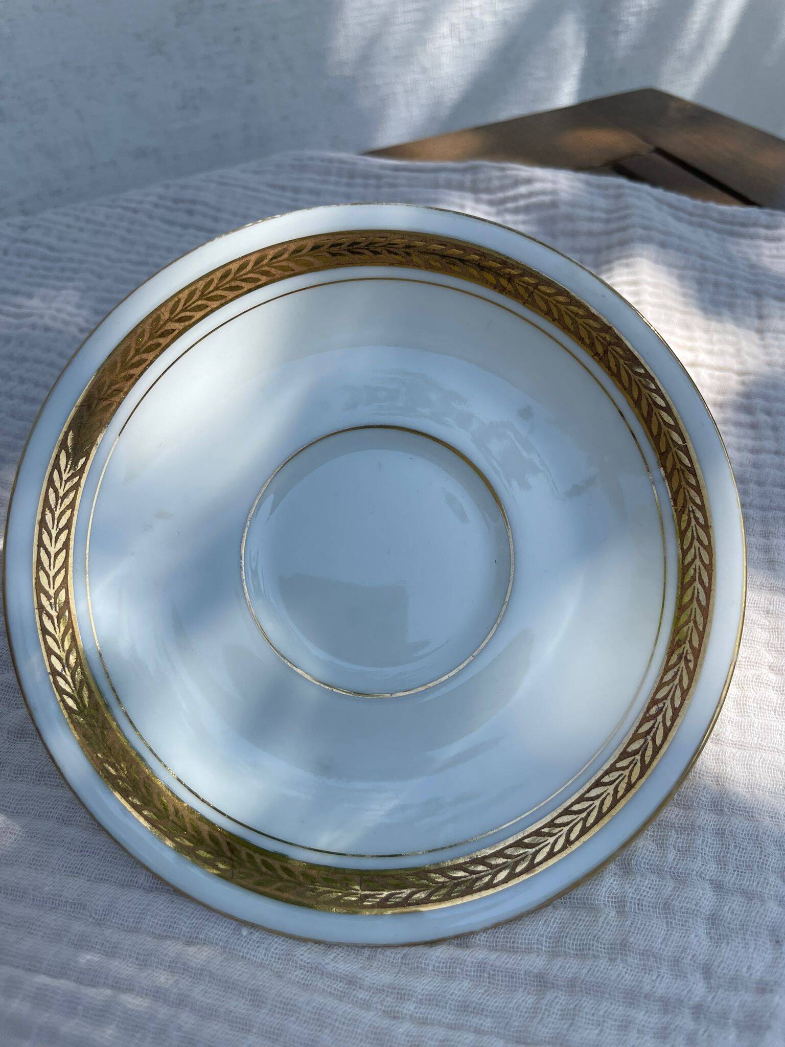 Porcelain set of small plates golden Limoges France