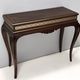 Vintage Rectangular Solid Walnut Console Table with Engraved Mirror Motif, Italy