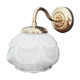 Brass wall lamp and white glass globe from the 1950s-1960s.