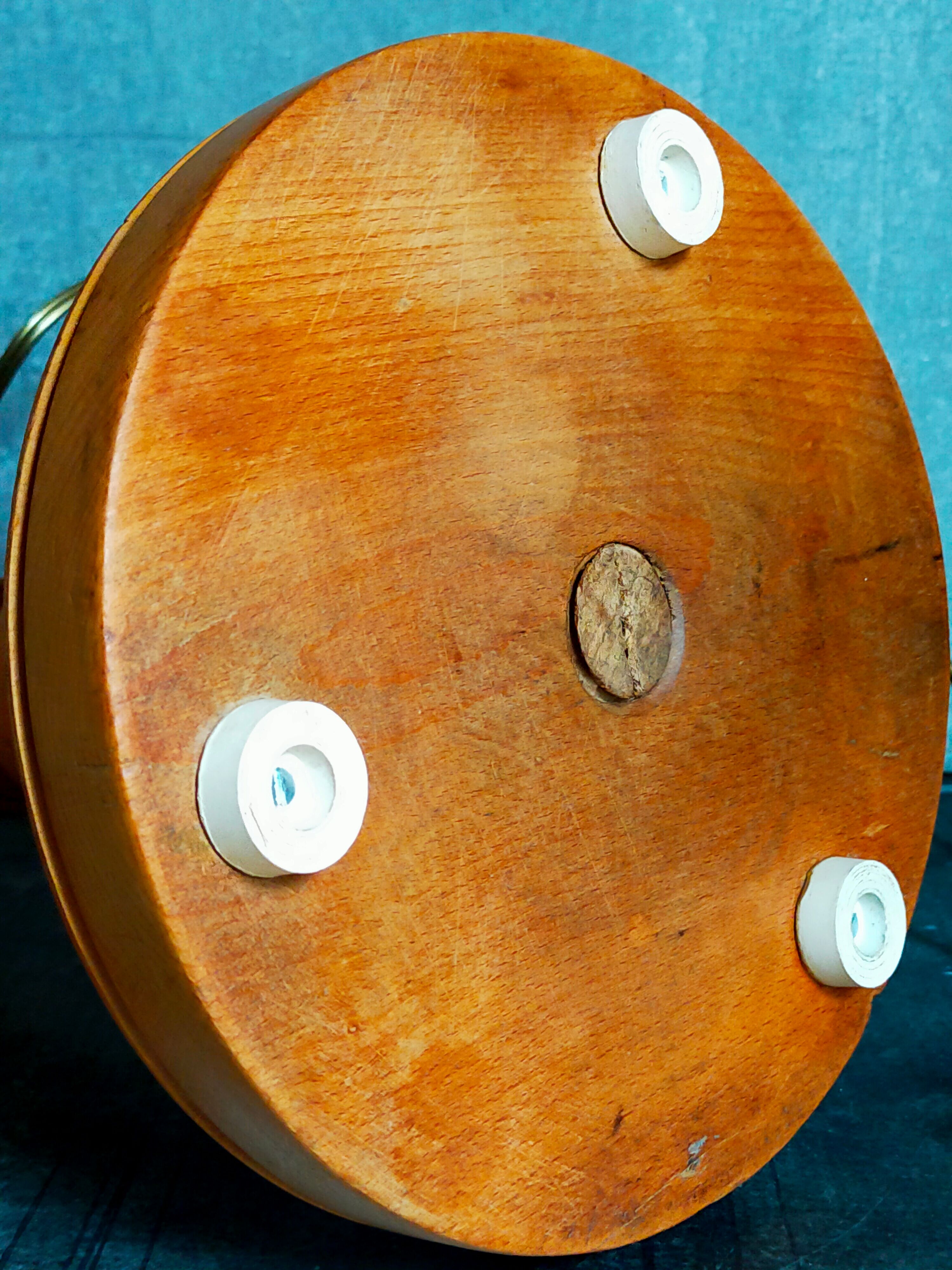 Old solid turned wooden lamp base