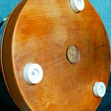 Old solid turned wooden lamp base