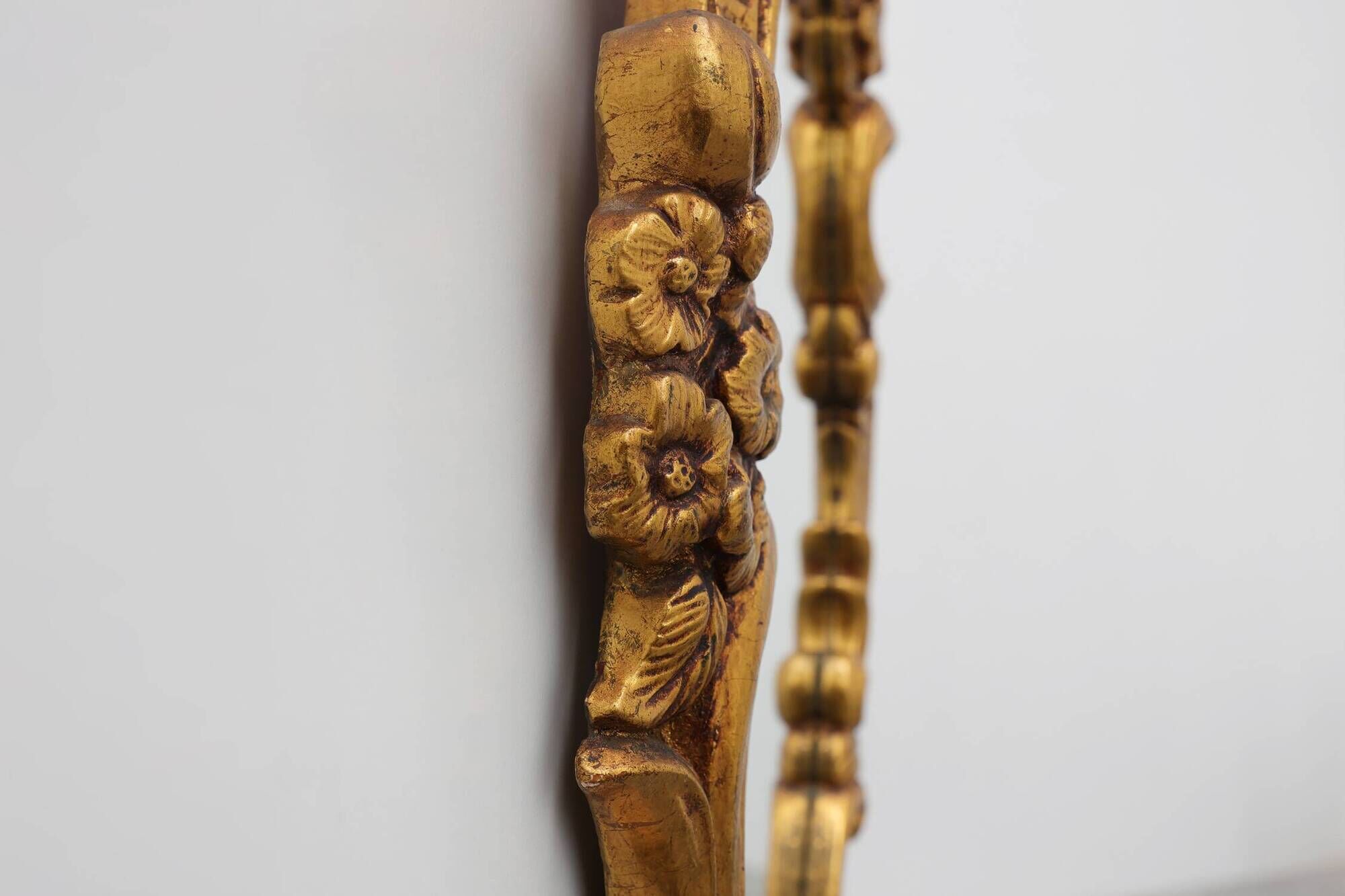 Rococo Style Gilt Mirror with Floral Garlands, Italy, 20th Century
