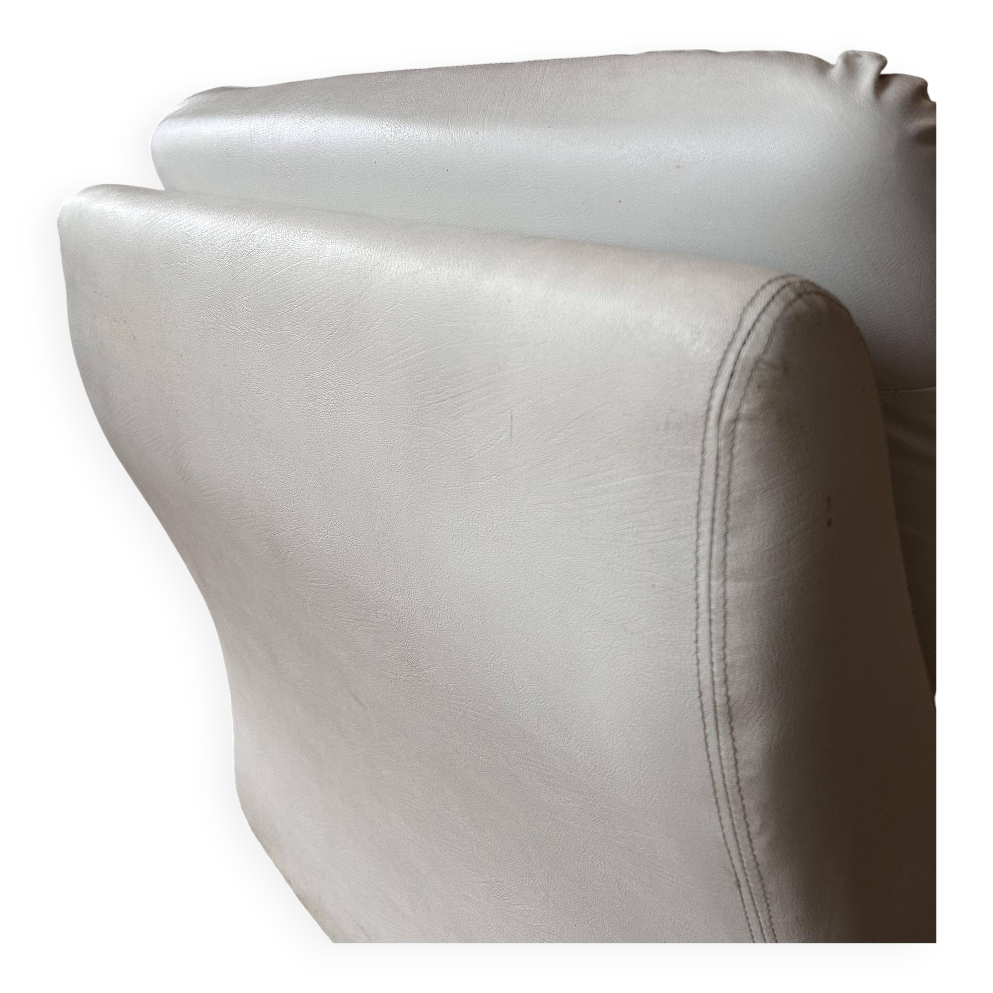 Vintage white armchair, France 1970