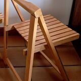 Wooden folding chair in the style of Aldo Jacober