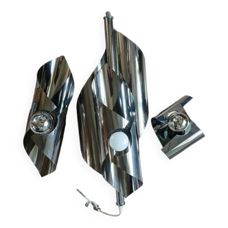 Suspension + 2 wall lights from the 70s