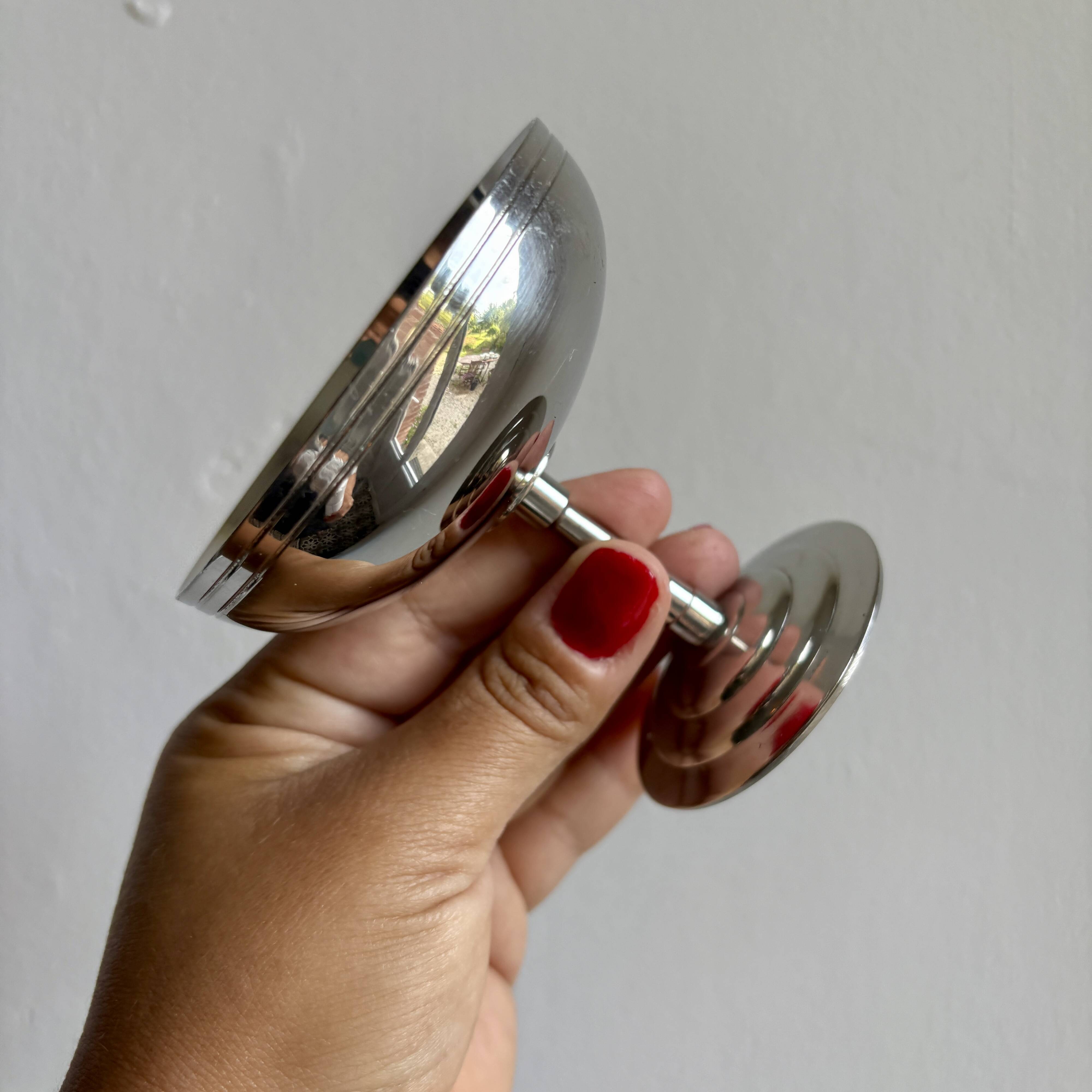 Set of 6 vintage stainless steel dessert bowls