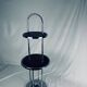 Art Deco Bauhaus style side table/pedestal table in wood and chrome-plated metal