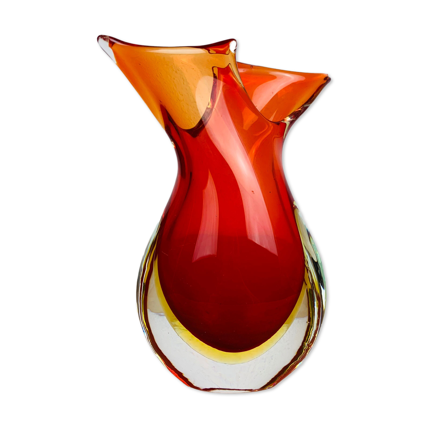 Vase Sommerso Murano, red glass