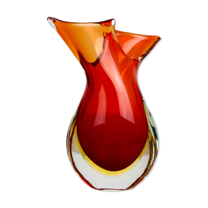 Vase Sommerso Murano, verre rouge