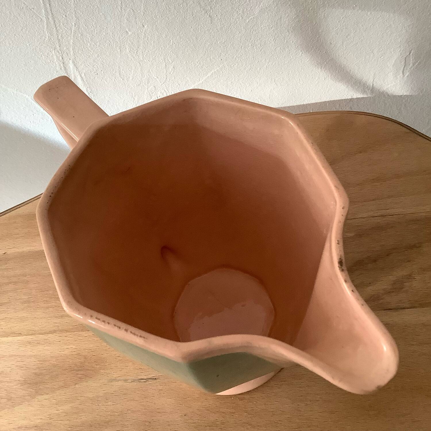 Pitcher, two-tone carafe digoin sarreguemines