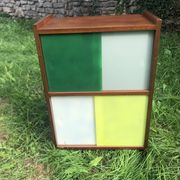 Vintage 60s storage display case with sliding windows