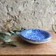 Lot de 3 assiettes creuses bleu moucheté Ceraminter