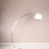 Guzzini arc floor lamp, travertine base