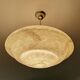 Art Deco Pendant Light, Marble Glass Amber Ivory, Alabaster Style, Vintage Chandelier