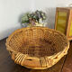 Wicker basket with wooden handles