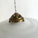 Suspension opaline dentelle blanche