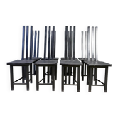 Vintage postmodern dining chairs set of 8, 1980s