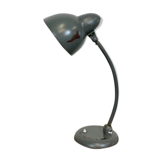 Grey industrial bauhaus table lamp, 1930s