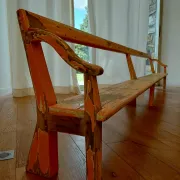 Large antique church bench 268 cm - Unique piece with flaking patina