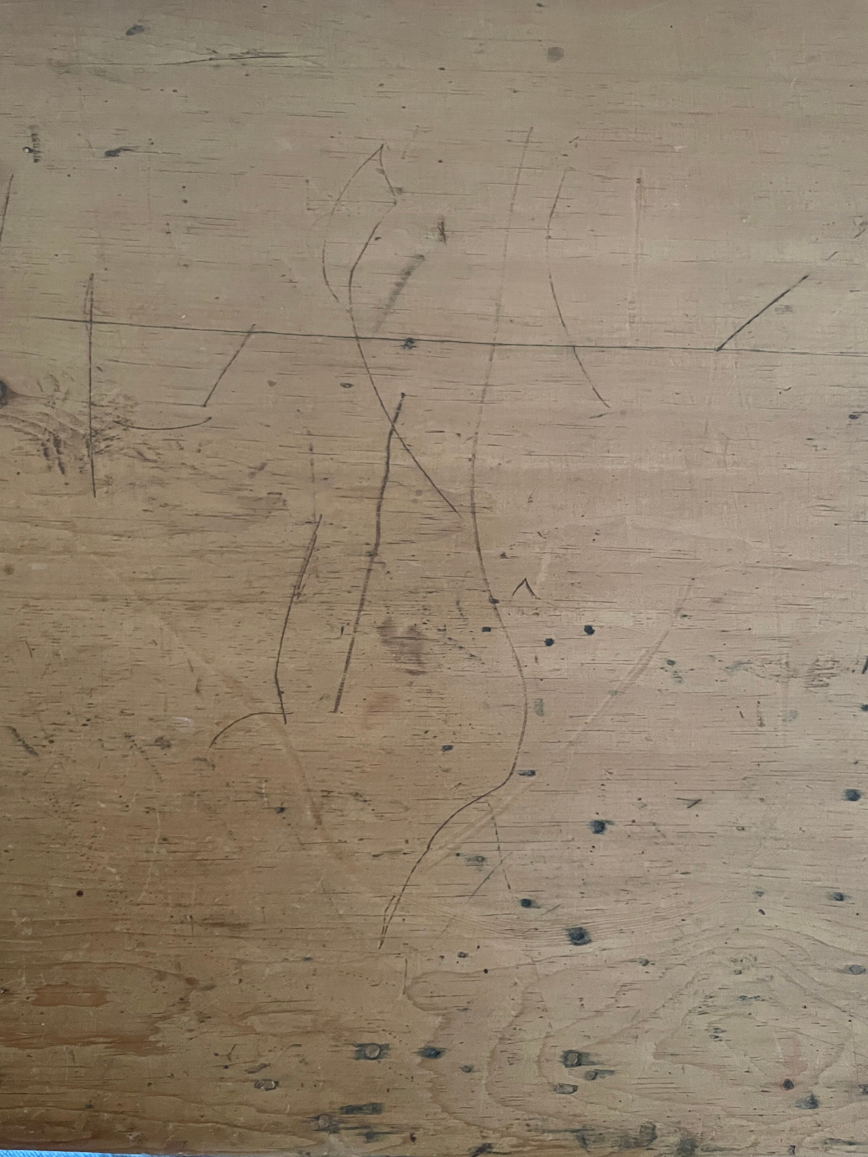 Old English chest of drawers made of pine wood