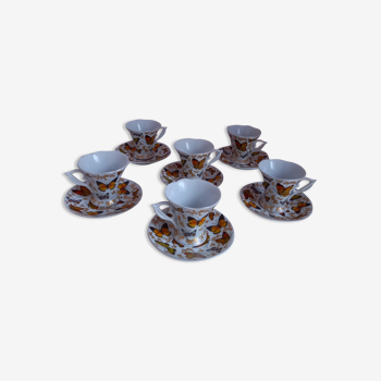 Coffret tasses à café ou thé en porcelaine