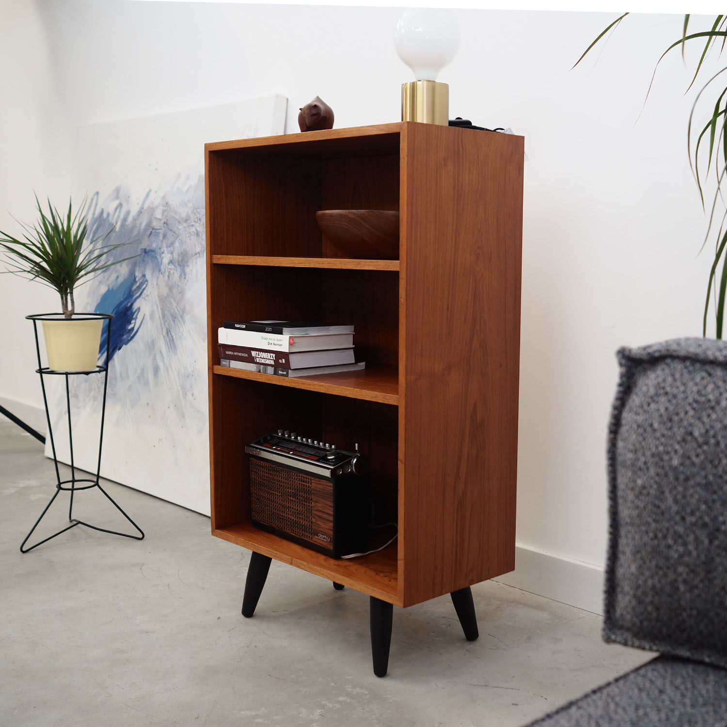 Teak bookcase, Danish design, 70's, production: Denmark