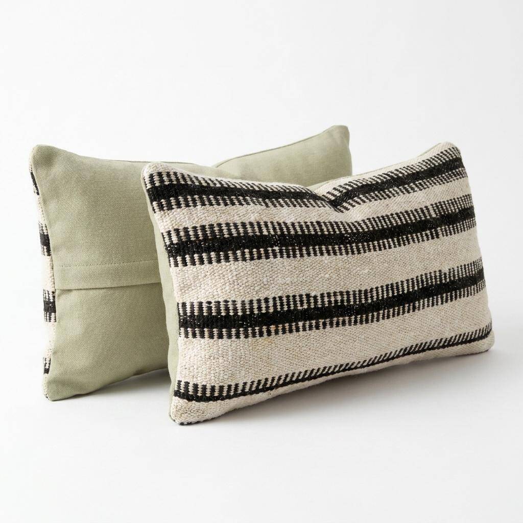 Set of 2 vintage kilim cushion covers 25x51 cm