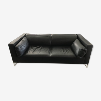 Canapé ligne roset Urbani en cuir indianna noir