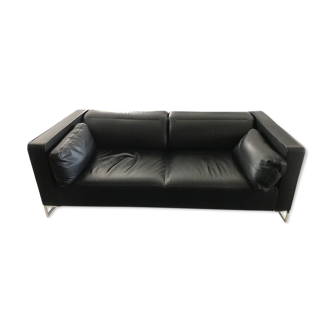 Canapé ligne roset Urbani en cuir indianna noir