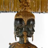 Sculptural Lamp in Bronze with double green and gold patina, Suvannamaccha