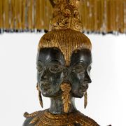 Sculptural Lamp in Bronze with double green and gold patina, Suvannamaccha