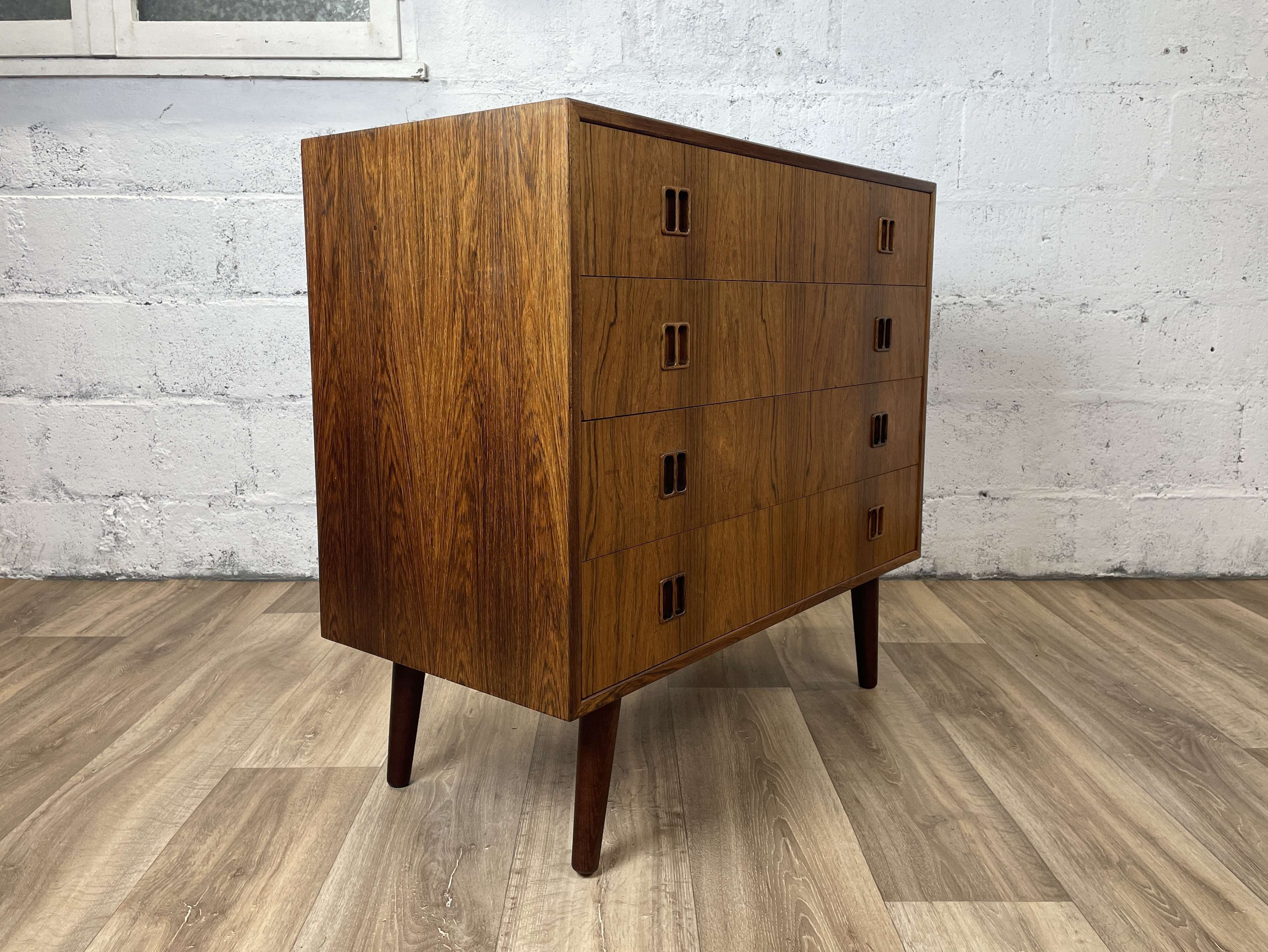 Vintage Scandinavian rosewood chest of drawers by Horsens Møbelfabrik, 60s
