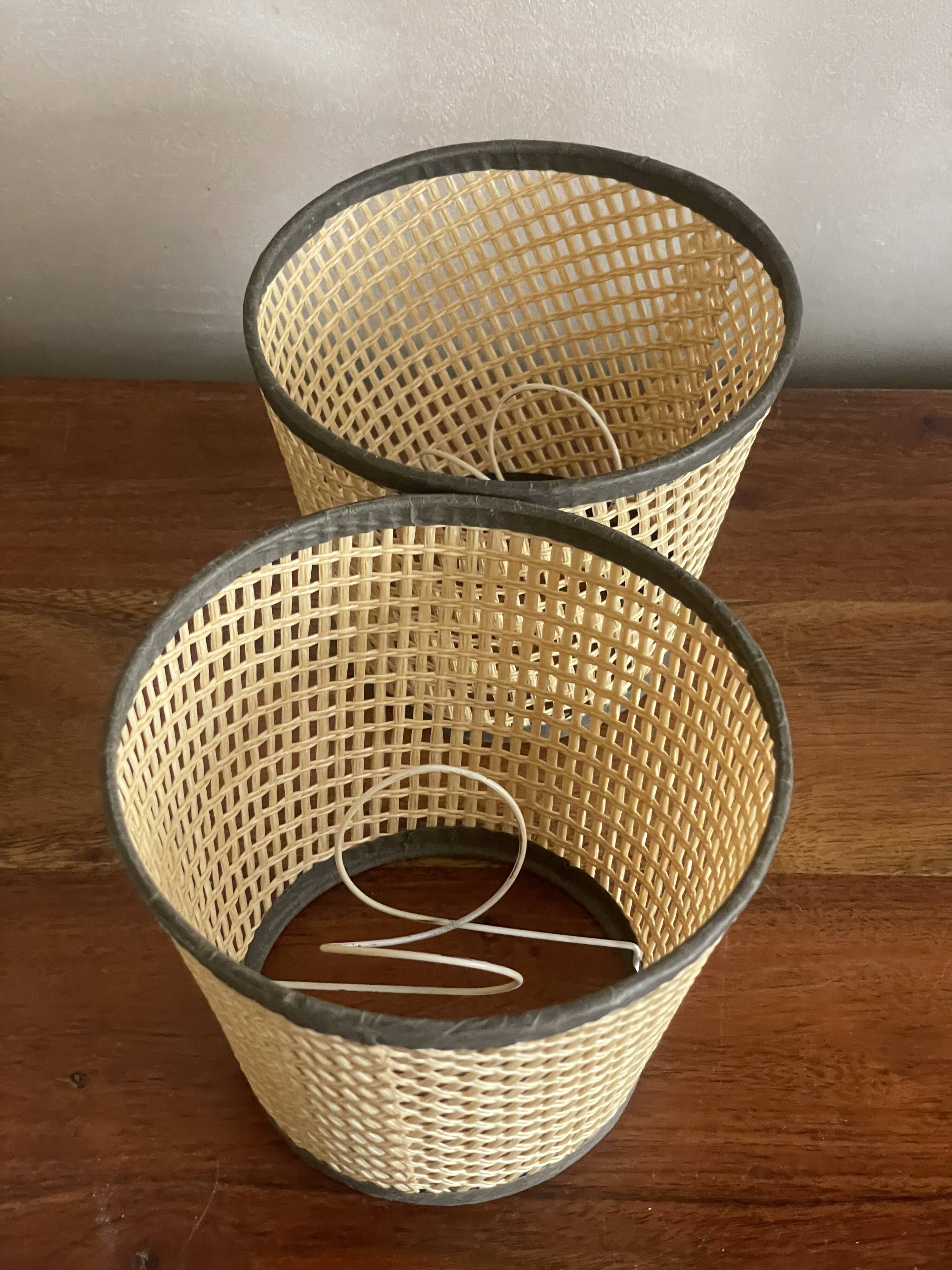 Small cane lampshades