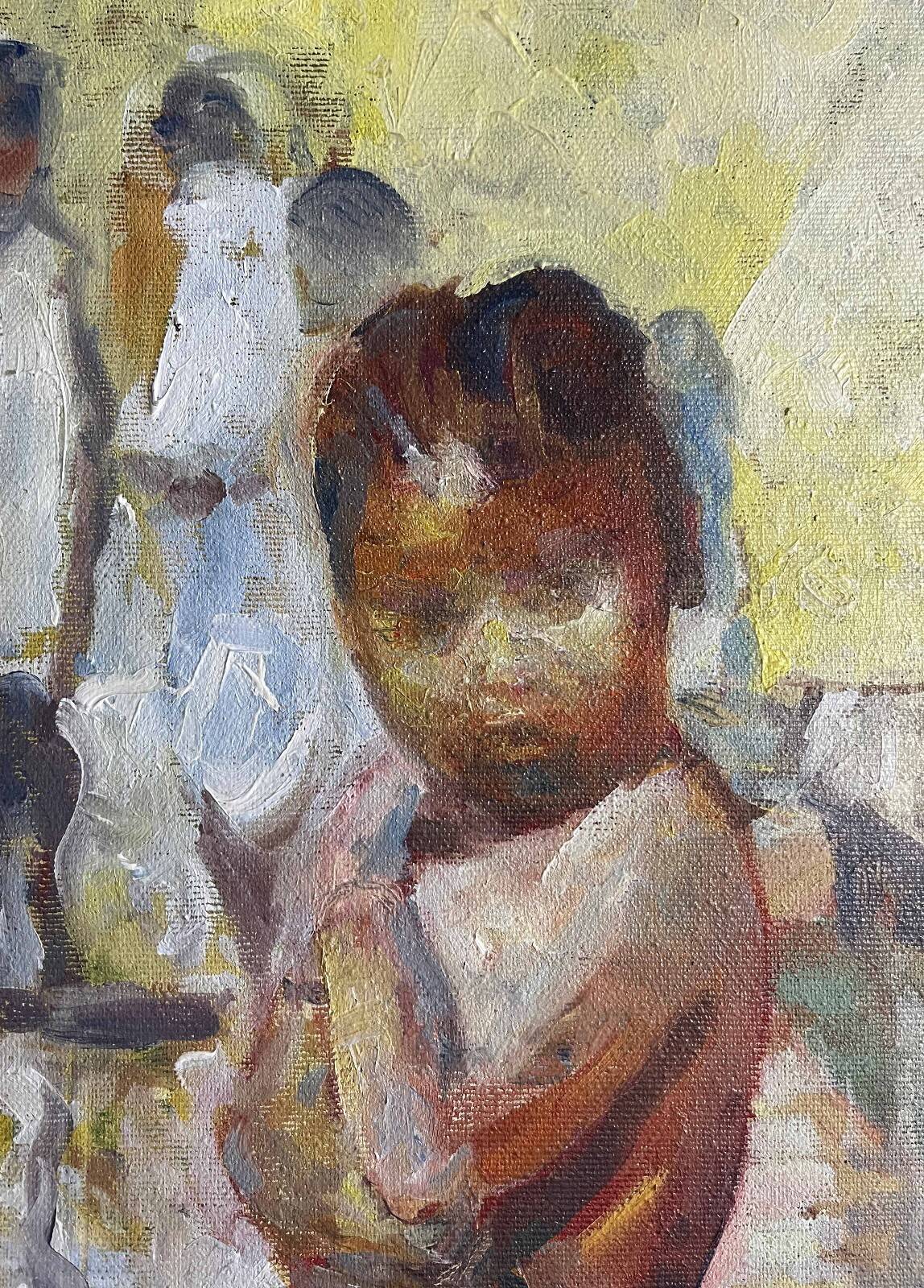 Tableau HST Patrice Landauer (1965) Orientalist Africanist "The two children"