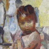 Tableau HST Patrice Landauer (1965) Orientalist Africanist "The two children"